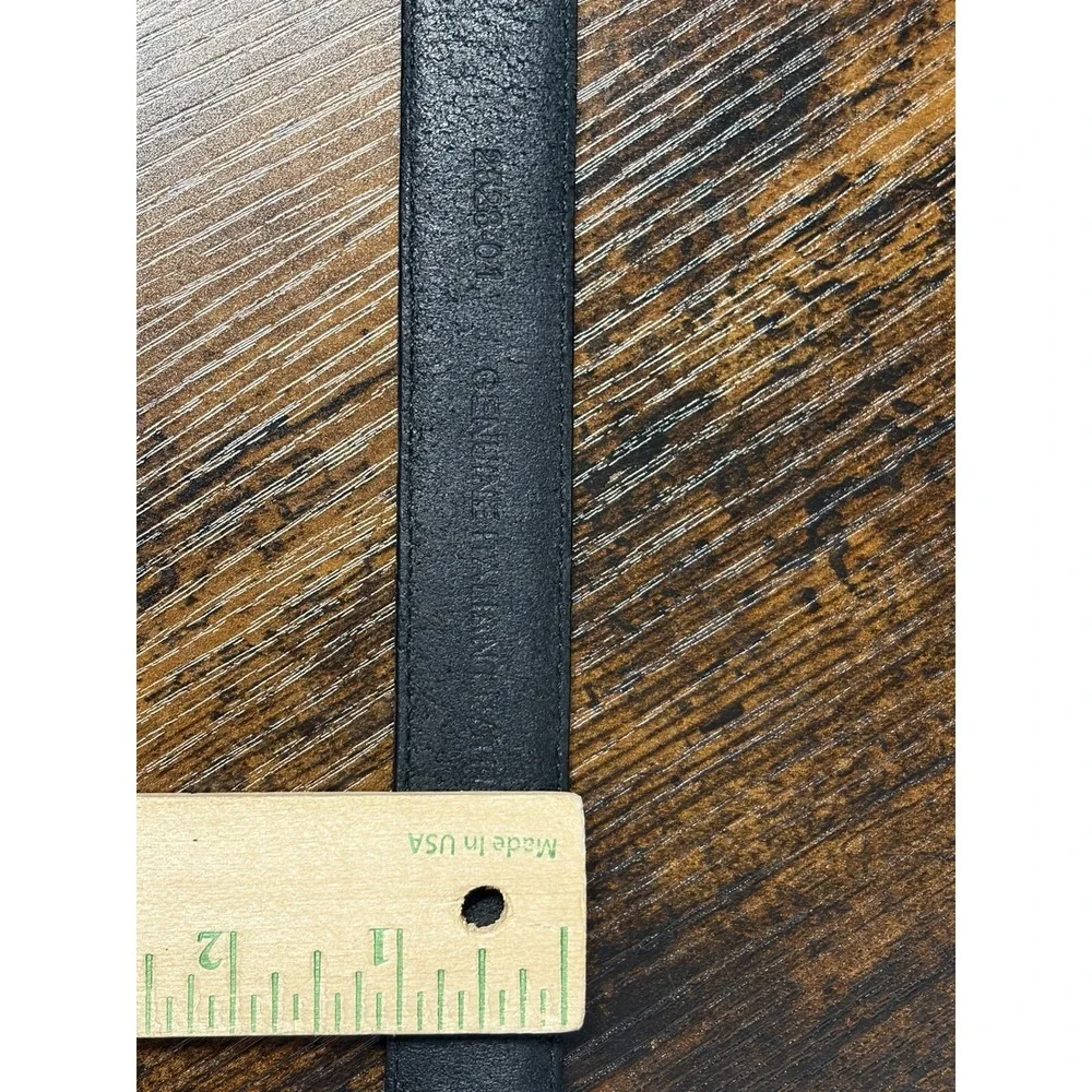 Hickory Creek Oil Tanned Leather Belt Black Size 34 Gold Tone Buckle